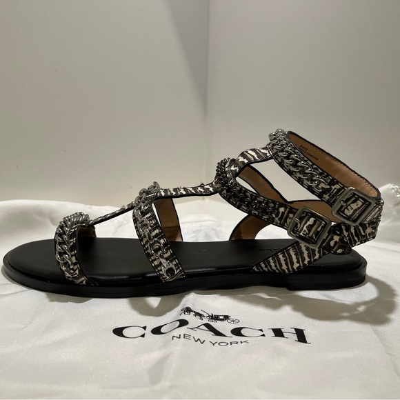 COACH Sandal Snake with Chain Detail - Picture 1 of 5